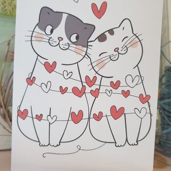 Cat Love Hearts Valentine's Day Card, 5 of 7