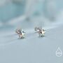Aurora Ab Cz Star Stud Earrings In Sterling Silver, thumbnail 2 of 11