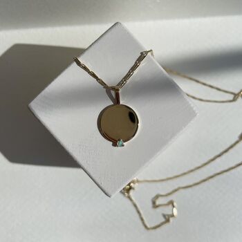 Opal Disc Pendant Necklace, 3 of 5
