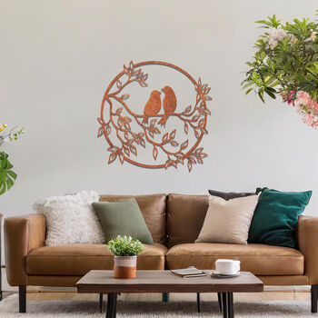 Romantic Metal Bird Silhouette Wall Decor Gift For Couples Or Home, 7 of 11