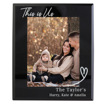 Personalised Heart Black Glass Frame 7x5, 5 of 6
