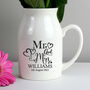 Personalised Mr And Mrs Flower Jug, thumbnail 1 of 3