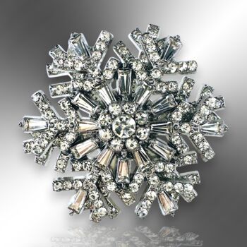 Sparkling Austrian Crystal Winter Snowflake Christmas Brooch, 5 of 10