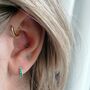 Green Stone Trinity Stud Earrings, thumbnail 2 of 5