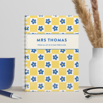 Personalised Bright Squares Combined Diary And Notebook, 3 of 12