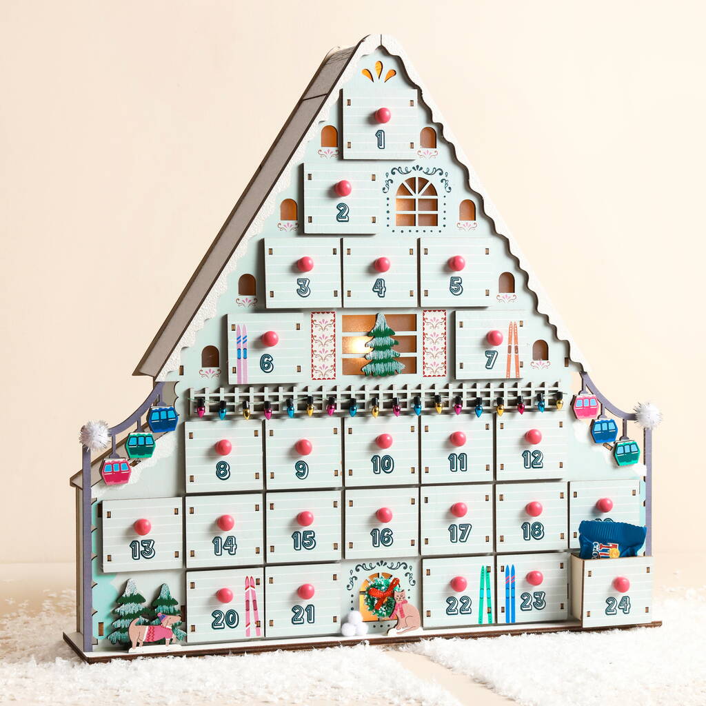 Fill Your Own LED Ski Chalet Advent Calendar, 1 of 7