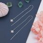 Starburst Threader Earrings In Sterling Silver, thumbnail 1 of 9