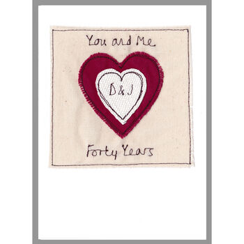 Personalised 40th Ruby Wedding Anniversary Card, 6 of 11