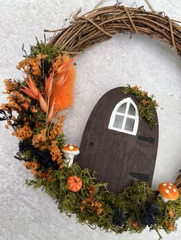 Autumn Dried Flower Fairy Door Decor, 4 of 4