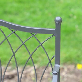 Vintage Grey Arch Backed Garden Bench, 5 of 11