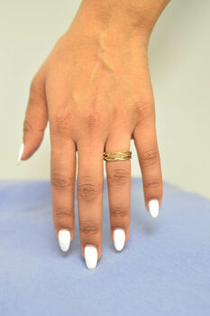 Interlocking Gold Plated Silver Wire Ring, 3 of 8