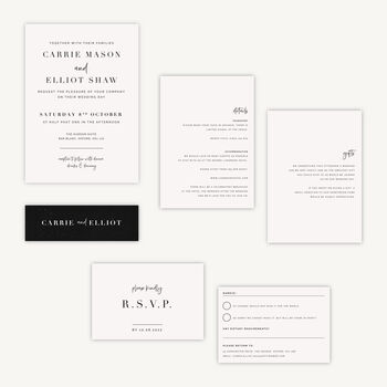 White Modern Script Wedding Invitation, 2 of 5