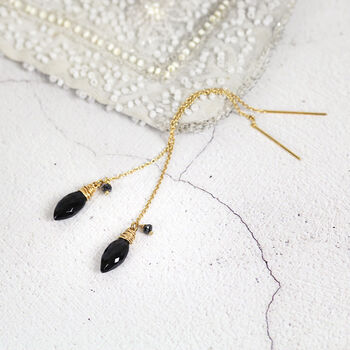Black Diamond And Spinel Earrings, 2 of 4