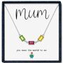 Personalised Baguette Cut Shaped Family Birthstones Necklace, thumbnail 10 of 10