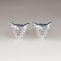 Highland Cow Earrings In Silver Or Rose Gold Plate, thumbnail 1 of 5