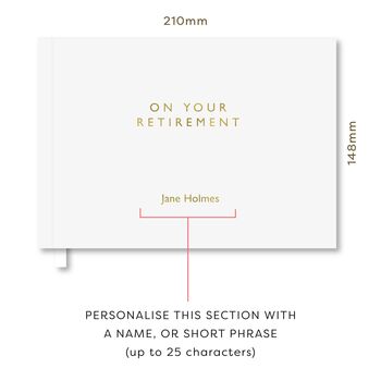 Personalised Gold Foiled Retirement Memory Book, 4 of 10