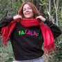 Neon Rainbow Fa La La Christmas Sweatshirt Jumper, thumbnail 1 of 6