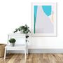Minimal Teal And Light Blue Framed Poster Print, thumbnail 2 of 9