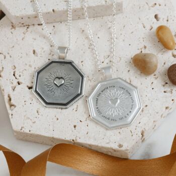 Hearts Journey Personalised Octagon Pendant, 3 of 9