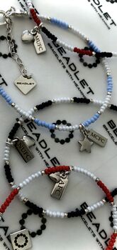 Everton Fc Bead Bracelet With Heart Charm Football Fan Gift, 4 of 4