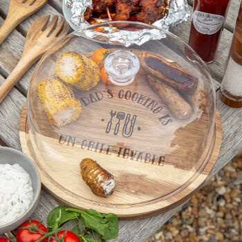 Personalised BBQ Platter With Dome Lid, 3 of 6