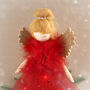 Large Light Up Red Angel Christmas Tree Topper, thumbnail 2 of 7