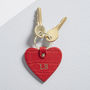 Personalised Scarlet Leather Heart Keyring, thumbnail 1 of 3