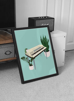 Electric Piano Houseplant Print | Music Poster, 2 of 10