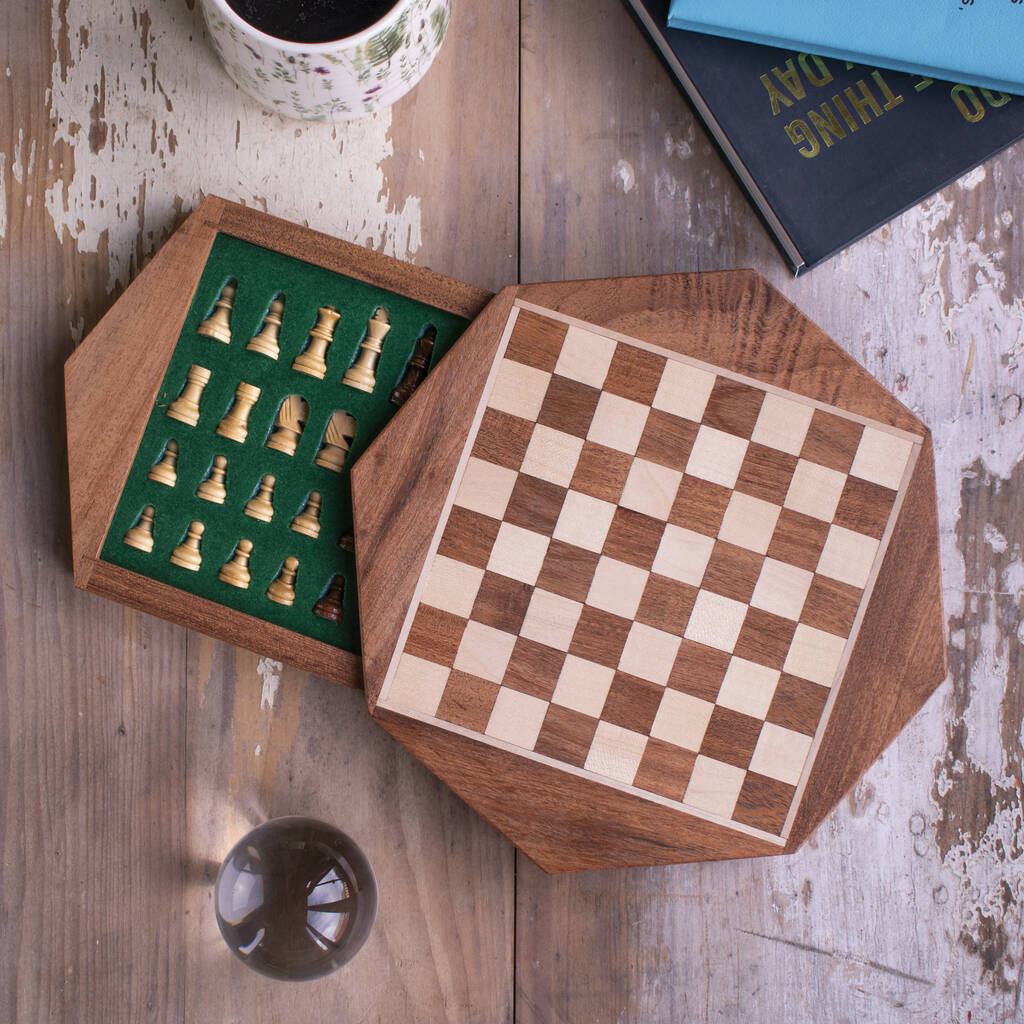 Wooden Octagonal Chess Set, 1 of 2