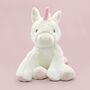 Sparkles The Unicorn Soft Toy With Personalised Pyjamas, thumbnail 2 of 7