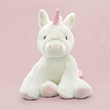 Sparkles The Unicorn Soft Toy With Personalised Pyjamas, 2 of 7