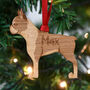 Boston Terrier Personalised Wooden Dog Decoration, thumbnail 1 of 5