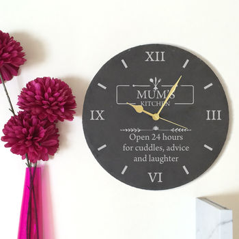 Mum's Kitchen Personalised Slate Clock, 2 of 3