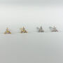 Sterling Silver Crystal Triangle Stud Earrings, thumbnail 2 of 5