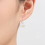Daffodil Flower Drop Hook Earrings In Sterling Silver, thumbnail 4 of 10