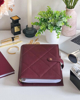 Vegan Leather A5 Ring Binder Planner | Chocolate Burgundy, 2 of 7