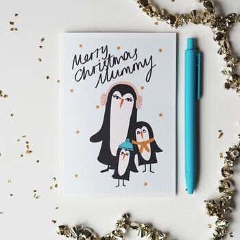 Penguin Christmas Card For Mummy, 2 of 4