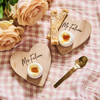 Valentine's Day Wooden Heart Egg Cup, 2 of 7