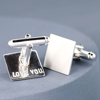 Sterling Silver Secret Message Cufflinks, 3 of 9