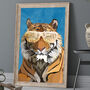 Custom Personalised Tiger Wearing Glasses Art Print, thumbnail 1 of 8