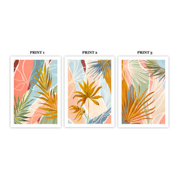 Botanical Abstract Print Set – Hand‑Painted Collage Trio, 4 of 12
