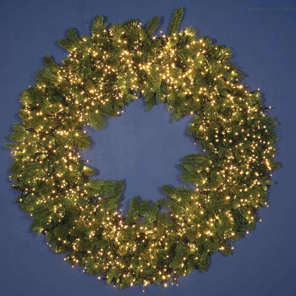 42' Warm White Pre Lit Highgrove Wreath By Lime Lace