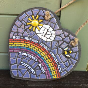 Inspirational Quote Rainbow Heart Mosaic, 3 of 6