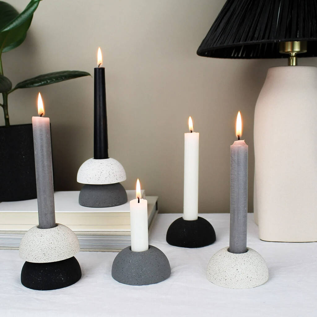 Jesmonite Stackable Dome Shaped Candlestick Holder By Lime Lace