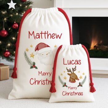 Santa Or Reindeer Christmas Sack, 3 of 5