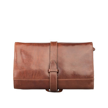 Mens Hanging Leather Wash Bag. 'The Pratello ', 7 of 12