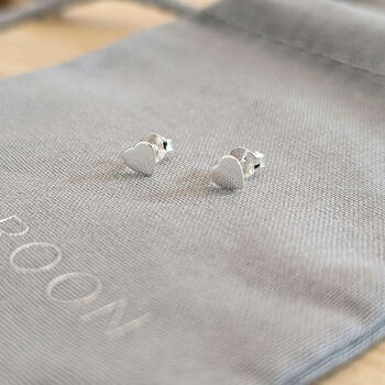 Sterling Silver Polished Heart Earrings, 4 of 9