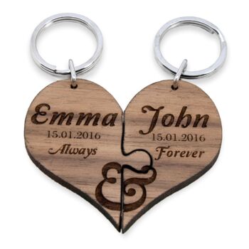 Personalised Always And Forever Couples' Jigsaw Keyrings, 4 of 4