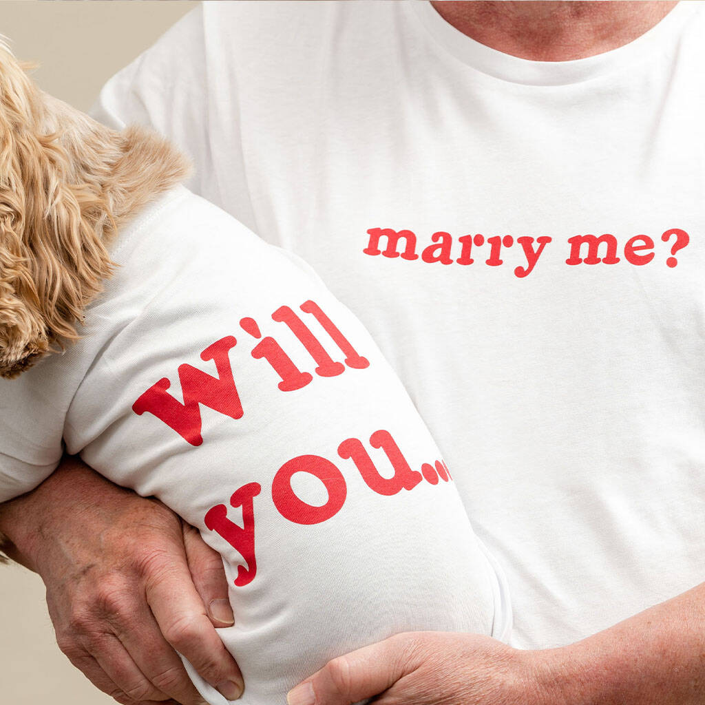 'The Proposal' Matching Owner Dog T Shirt Set, 1 of 4