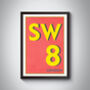 Sw8 Battersea, Stockwell, London Postcode Print, thumbnail 8 of 8